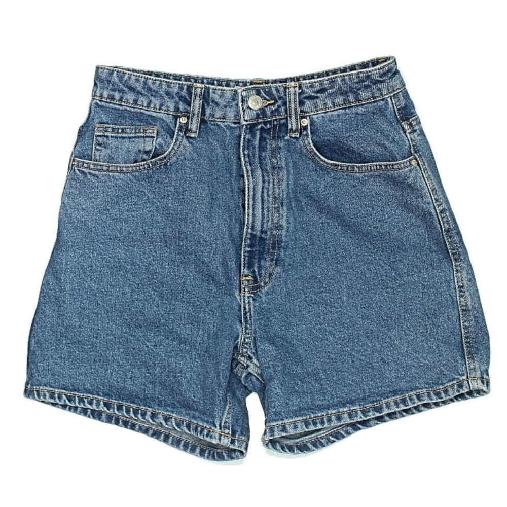 Zara Mid-Blue High-Rise Denim Shorts